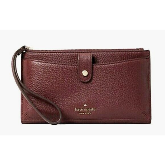 New Kate Spade Jackson Medium Universal Phone Wristlet Wallet Cherrywood Wallets